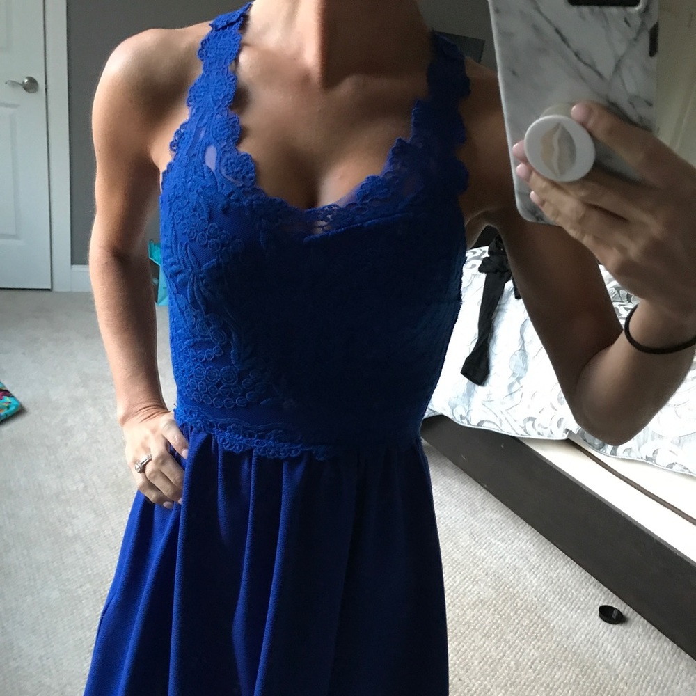Blue lace dress