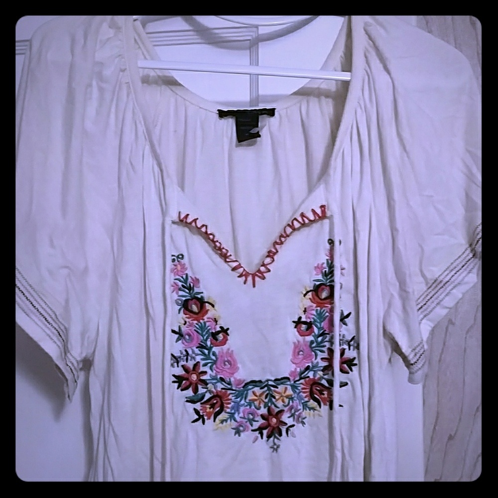 Embroidered peasant blouse