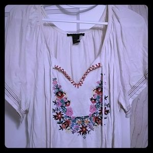 Embroidered peasant blouse