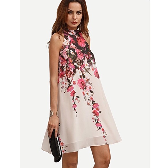 Summer Chiffon Sleeveless Floral Dress - Picture 5 of 5