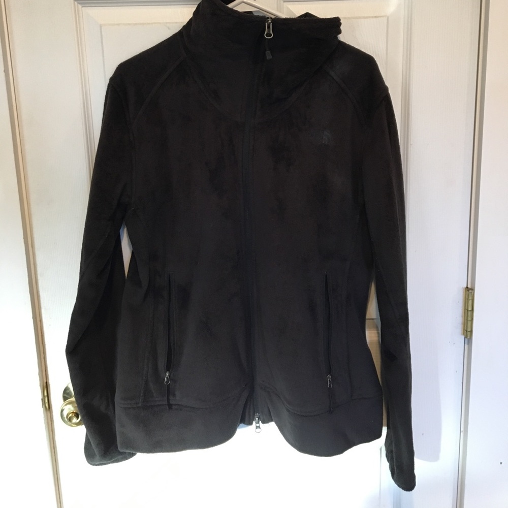 The North Face black fleece collared jacket