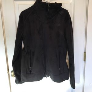 The North Face black fleece collared jacket