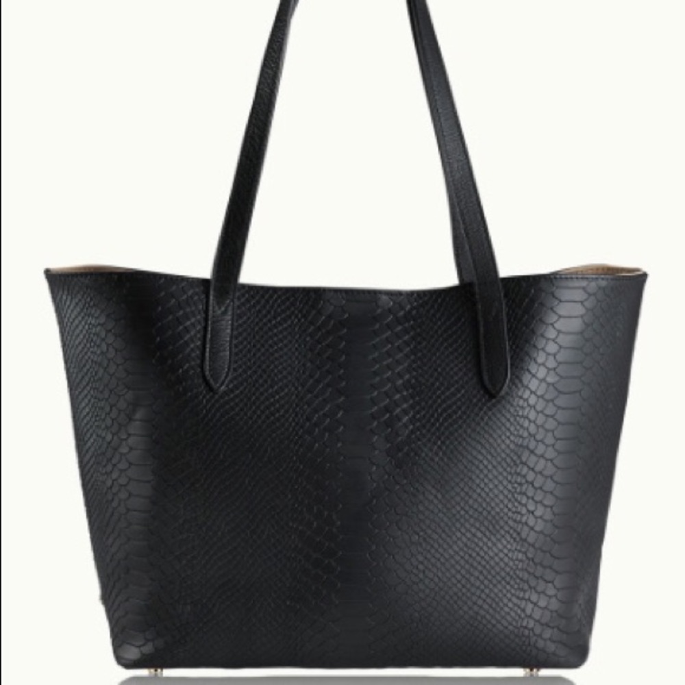 GiGi New York Black Embossed Python
