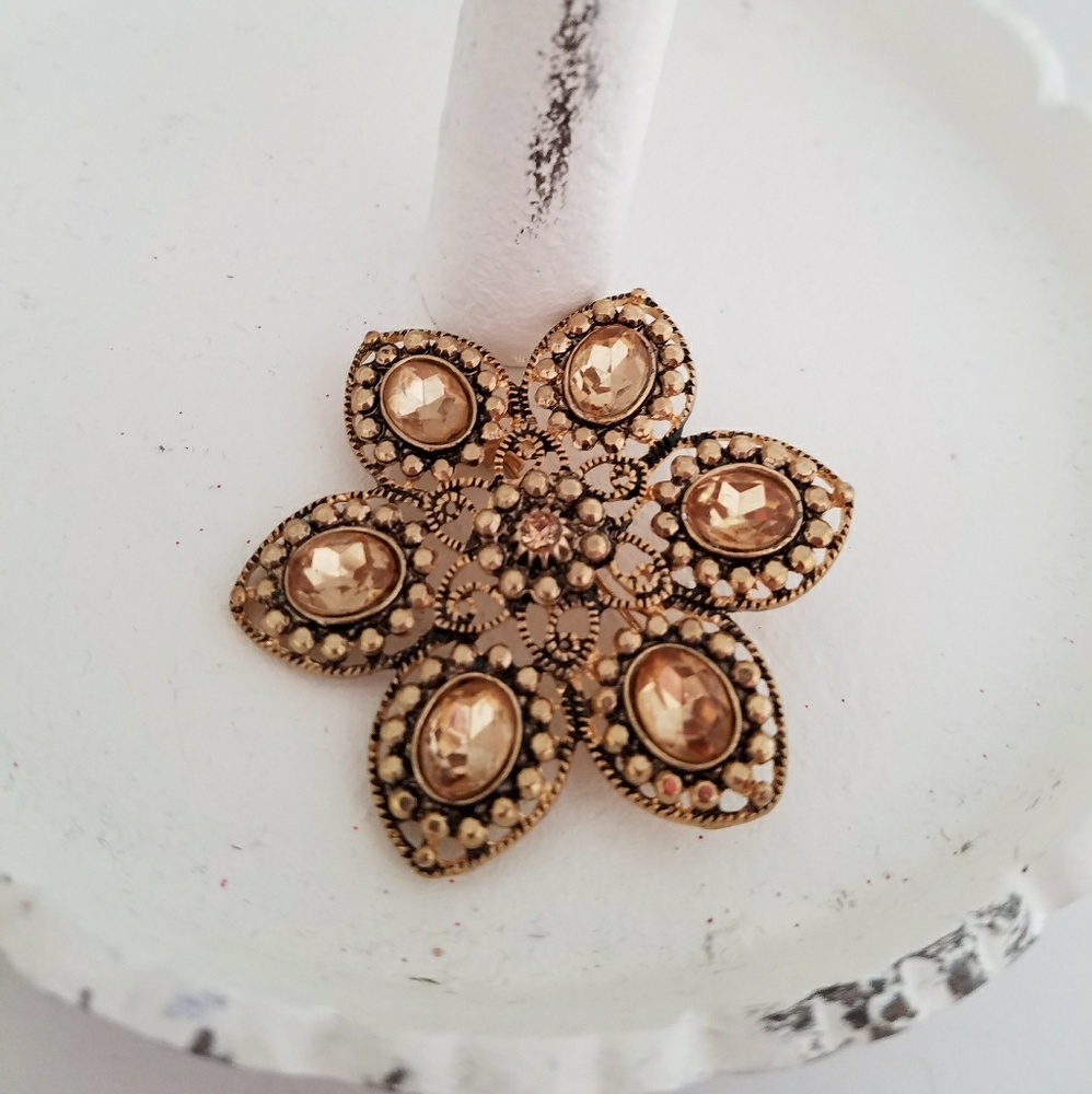 BOGO Gold and Bronze Tone Brooch