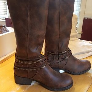 Brown Motorcycle Boots NWOT