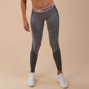 Gymshark Flex Leggings - Charcoal Marl/Peach Pink
