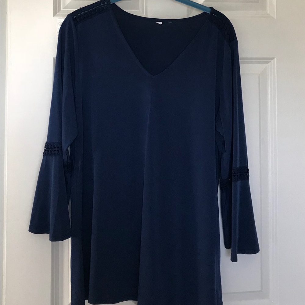Alyx Asymmetrical Blouse- Navy