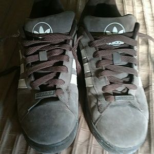 Mens Adidas brown/tan suede sneakers
