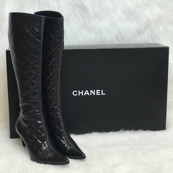 CHANEL Shoes - FIRM PRICE Chanel Runway Quilted Chain Boots