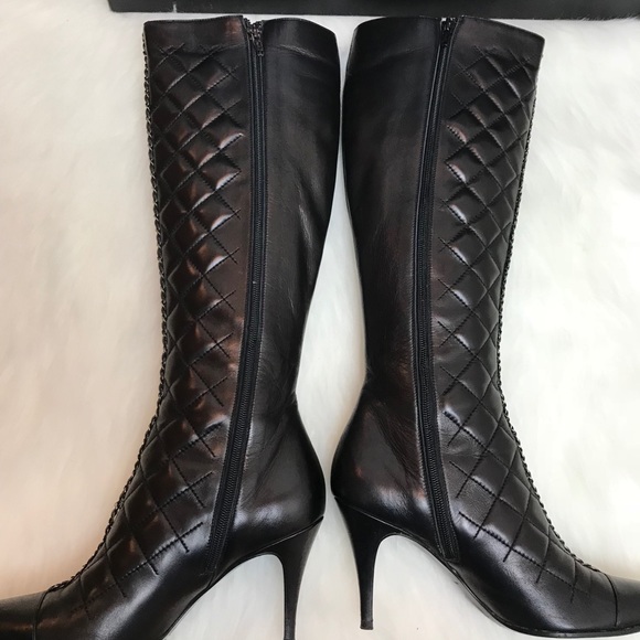 FIRM PRICE Chanel Runway Quilted Chain Boots - Picture 6 of 7