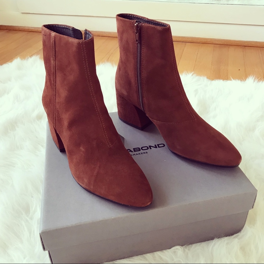 NWT Vagabond Olivia Caramel Suede Boots Brand New in Box - Picture 3 of 9