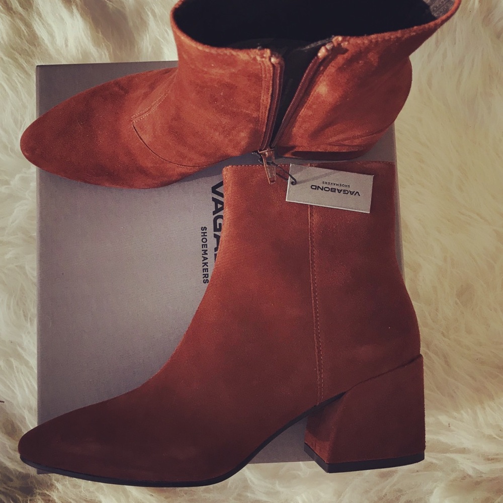 NWT Vagabond Olivia Caramel Suede Boots Brand New in Box - Picture 7 of 9