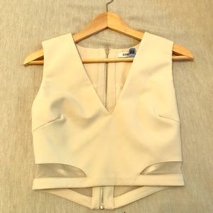 Alice and Olivia cropped top with mesh cutouts