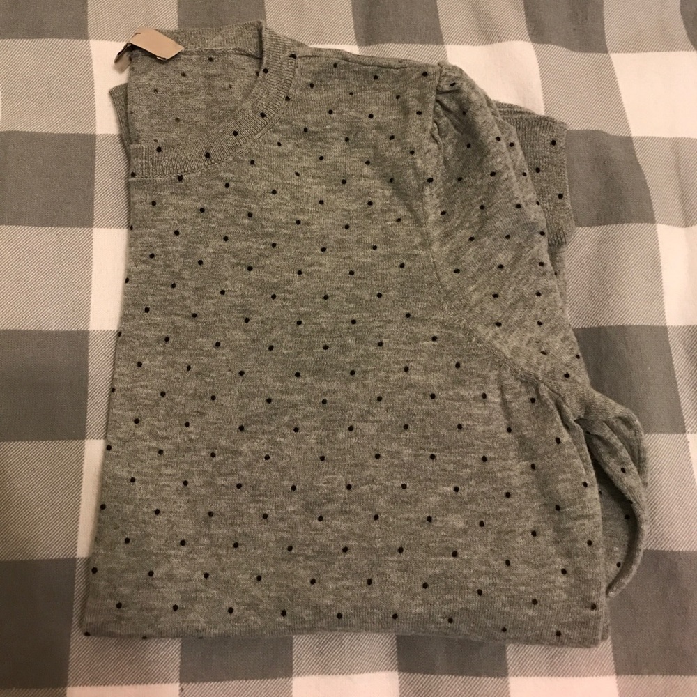 Loft Grey Polka Dot Sweater