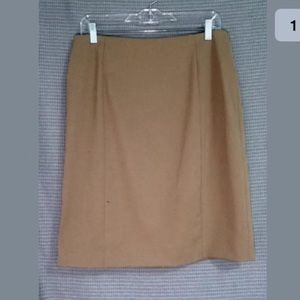 Moda Pencil Skirt Wool/ Spandex Deep Beige NWOT