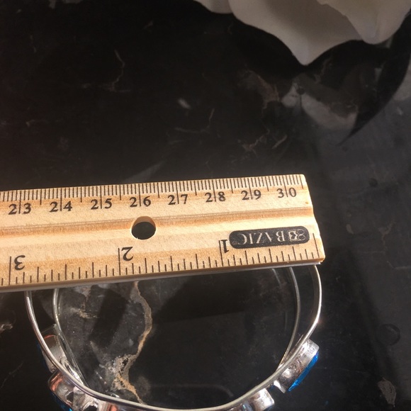 ⚜️Oversize Blue Topaz Cuff Bracelet⚜️ - Picture 8 of 8