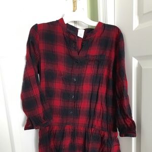 Crew cuts flannel drop waist girls dress