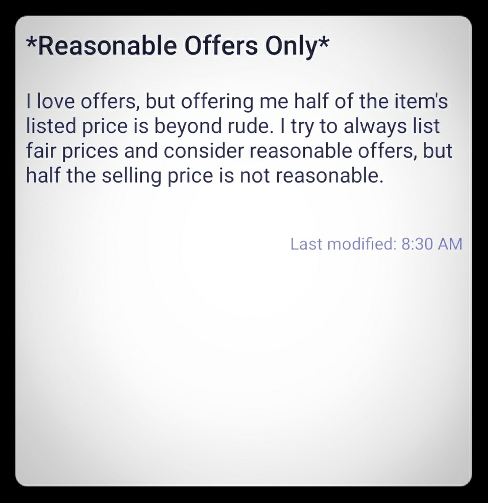All Reasonable Offers Considered!