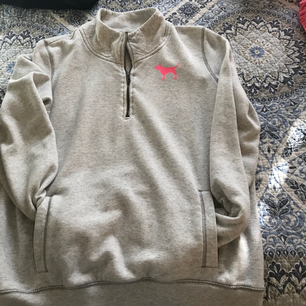 Light grey PINK Victoria's Secret pullover