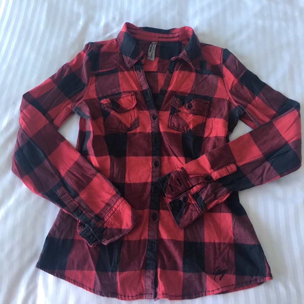 Garage plaid button down size small