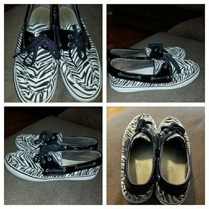 Sperry zebra print shoes