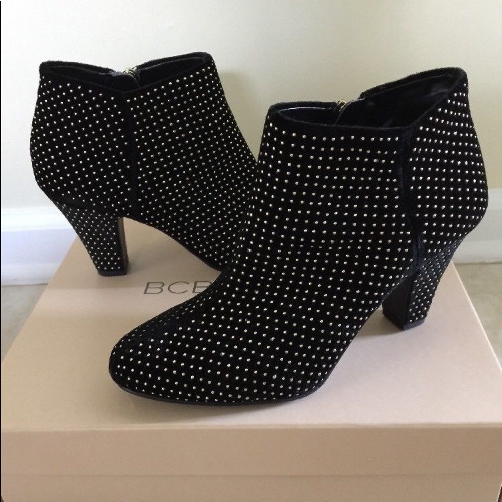 BCBG Black Velvet Booties