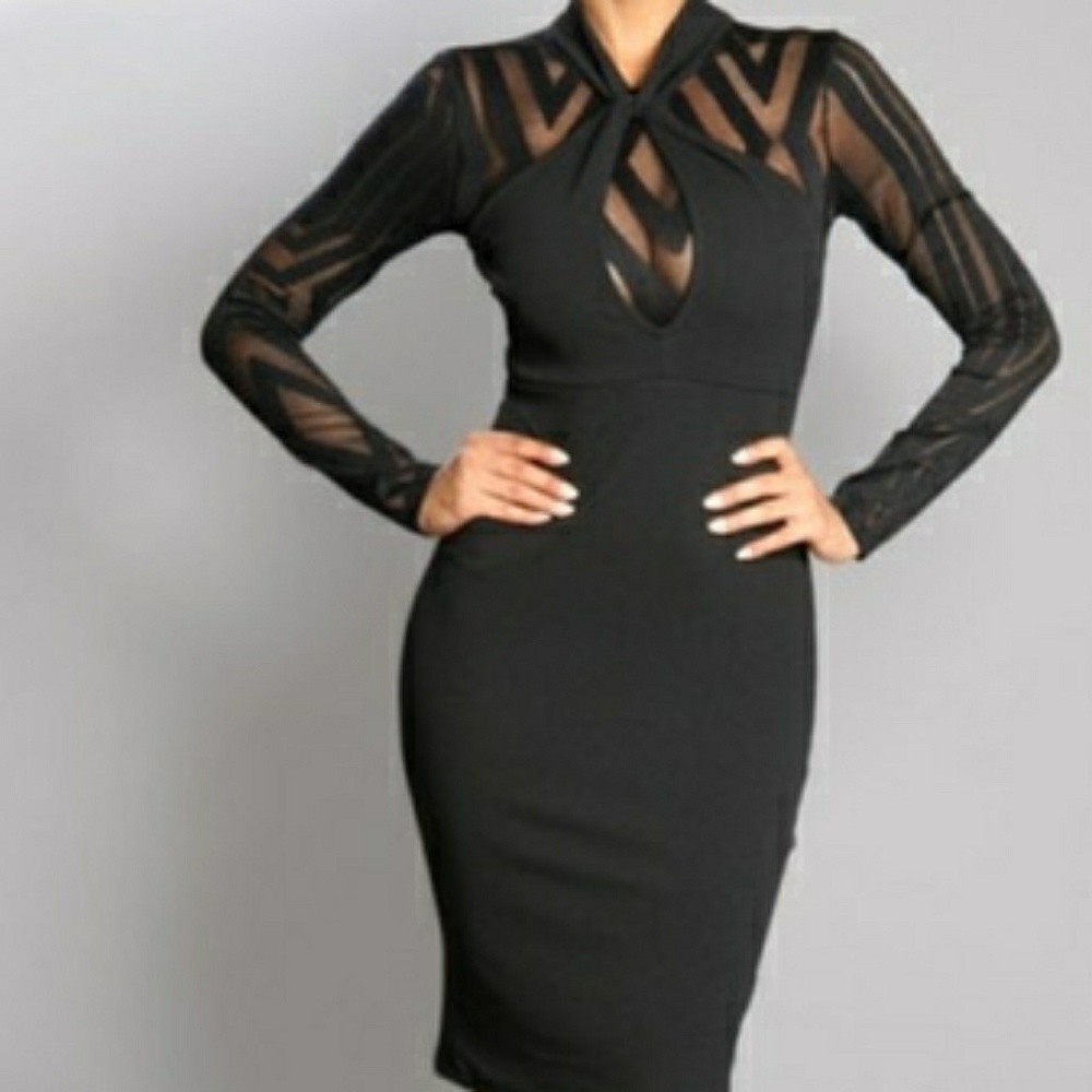 Maze top black dress