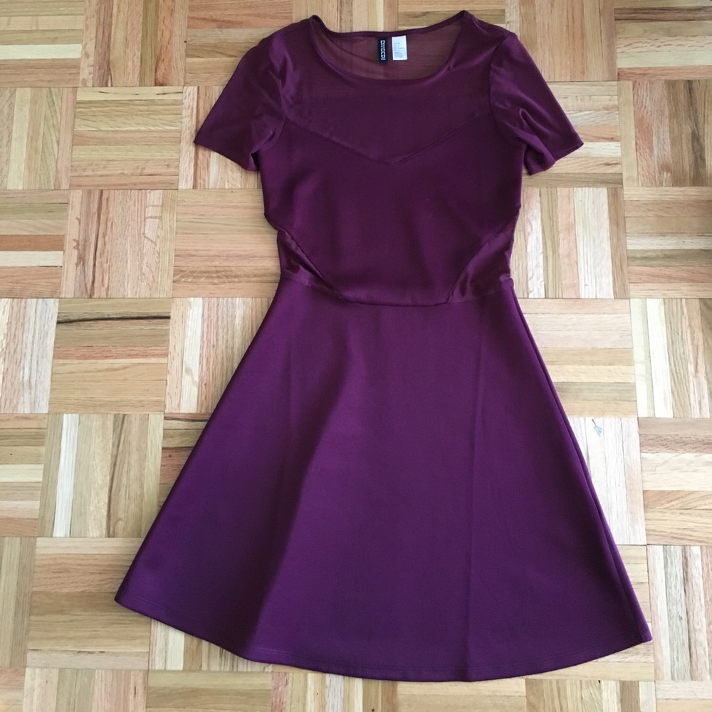 Fun purple mesh cutout dress