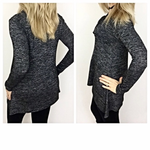 📍SALE Soft Flowy Marled Lace Up Tunic Top SM - Picture 4 of 4