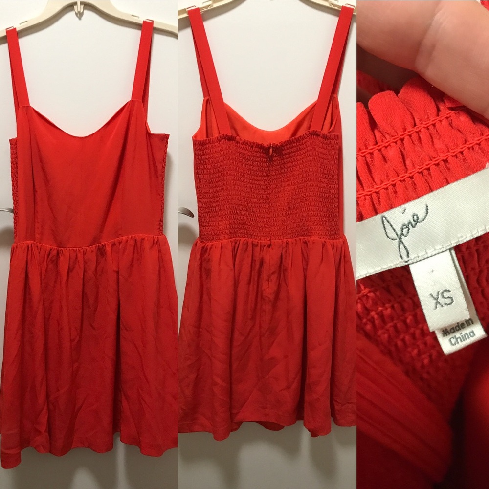 Joie red silk dress sz xs