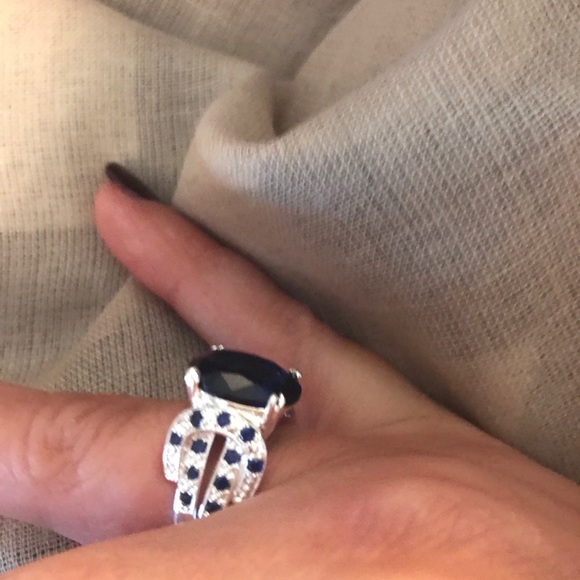 Sterling Silver Blue Sapphire Ring - Picture 3 of 3