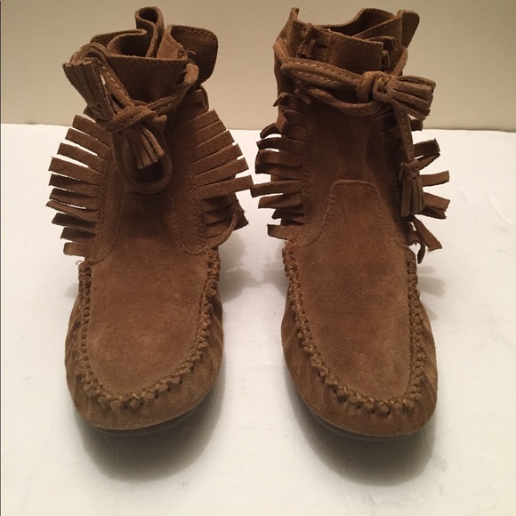 J Crew Sienna fringed moccasin booties - Picture 2 of 6