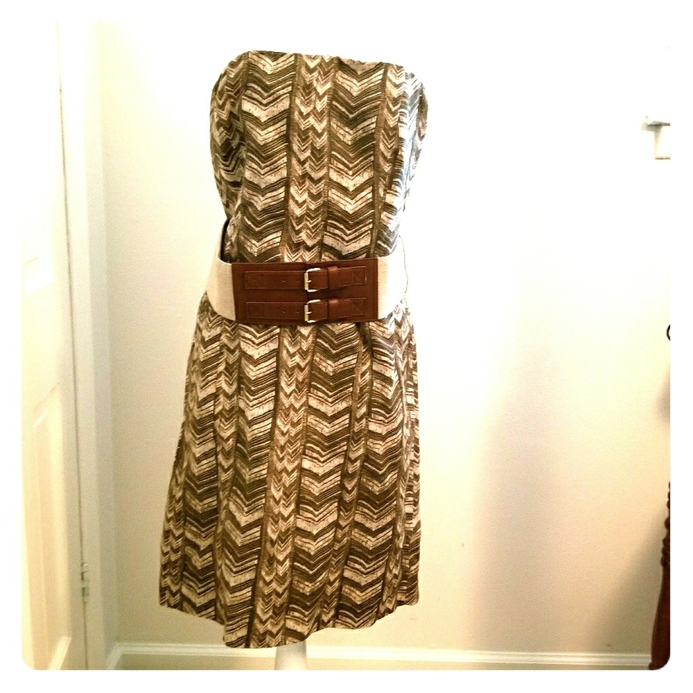 Michael Kors strapless belted dress 14