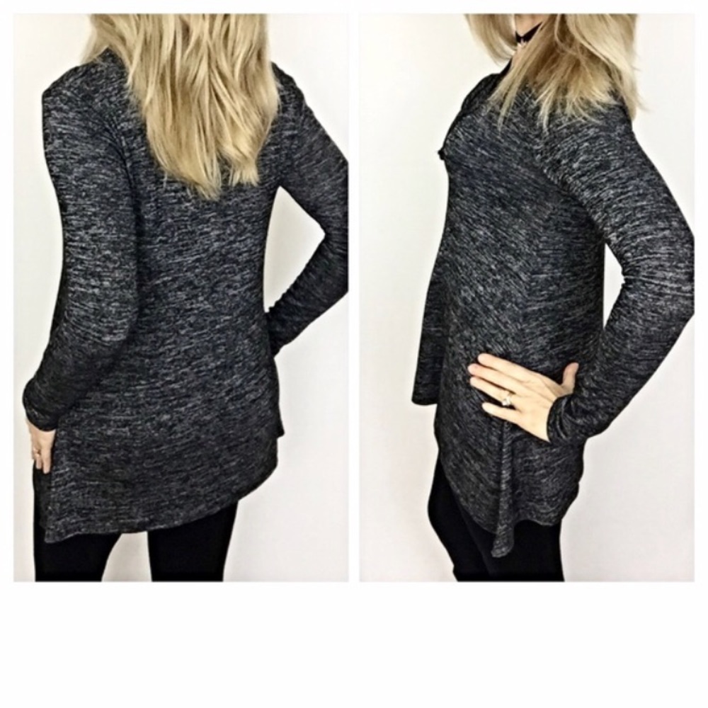 ‼️SALE Stretchy Marled LaceUp TunicTop SM - Picture 4 of 4