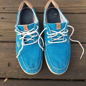 Clarks blue lace up shoes