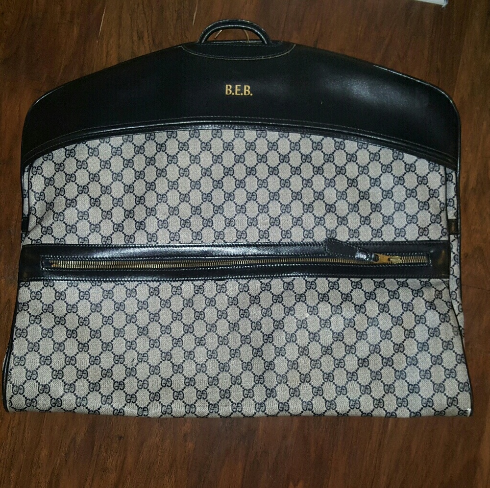 **SOLD! Authentic Vintage Gucci Blue Luggage Set - Picture 2 of 8