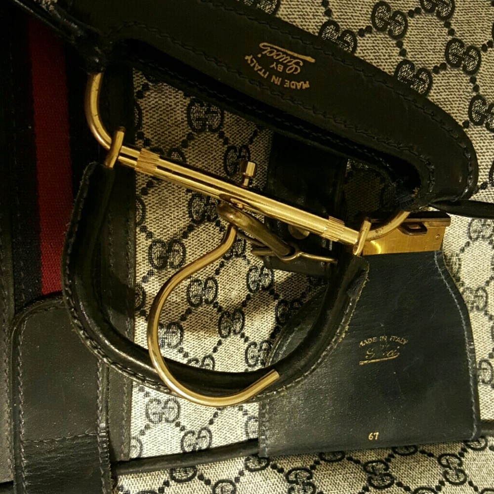 **SOLD! Authentic Vintage Gucci Blue Luggage Set - Picture 7 of 8