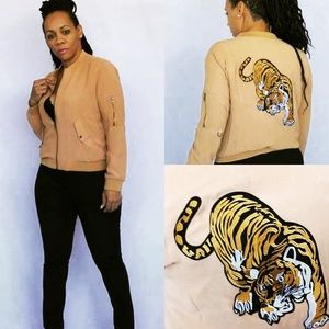 Light Weight Embroidered Tiger Jacket