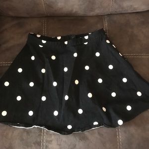 Black and white polkadotted skirt