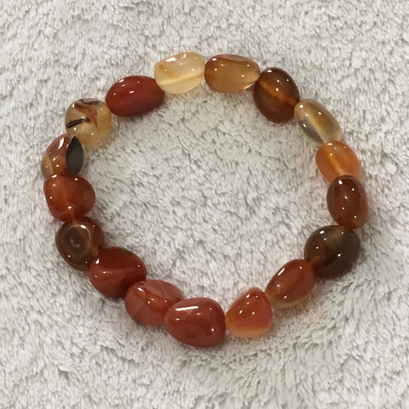 Carnelian Chunky Bracelet on elastic band (H) - Picture 2 of 8