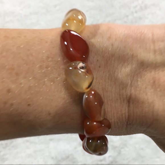 Carnelian Chunky Bracelet on elastic band (H) - Picture 8 of 8