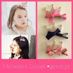 Princess 3 point Crown Hair Clips