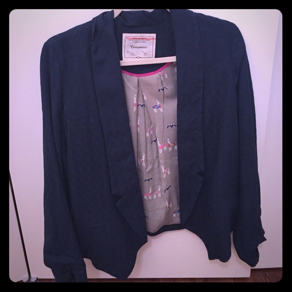 Anthropologie Mint Blazer with Llamas - Picture 1 of 2