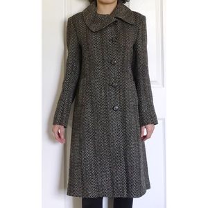 Ted Baker Brown & White Tweed Coat