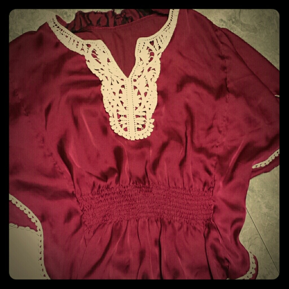 Beatiful dark pink bohemian flowing top