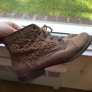 Brown Boots w/ Lace Detail