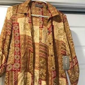 Kate Hill petite medium 3/4 sleeve silk shirtNWT