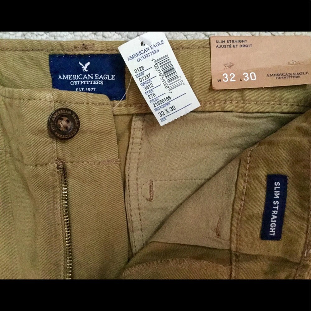 American Eagle Slim Straight Chino 32x30 NWT