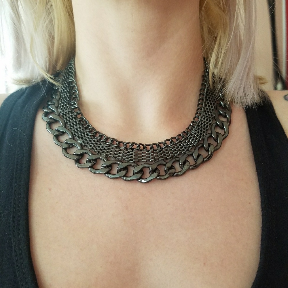 Dark Silver Chain Necklace