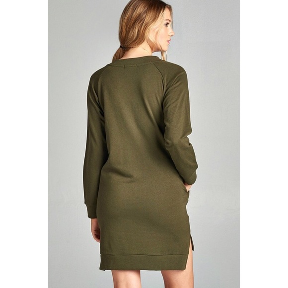 LAST ONE!! Lace Up Sweatshirt Dress - Picture 2 of 2